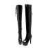 Agodor Women's Lace up Thigh High Patent Leather Boots High Heels Stiletto Winter Boots Shoes