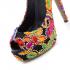 Agodor Colorful Ethnic Style Thin High Heels Women Pumps Platform Elegant Leisure Shoes Embroidery