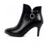 Agodor Women's Pointed Toe High Heels Leather Ankle Boots with Zip Winter Boots Shoes