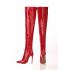 Agodor Women's Pointed Toe Thigh High Boots Patent Lether Over The Knee High Heels Stiletto Long Boots Shoes