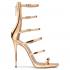 Agodor Women's Open Toe Ankle Strap High Heels Sandals with Buckles Stiletto Gold Party Nigh Club Shoes