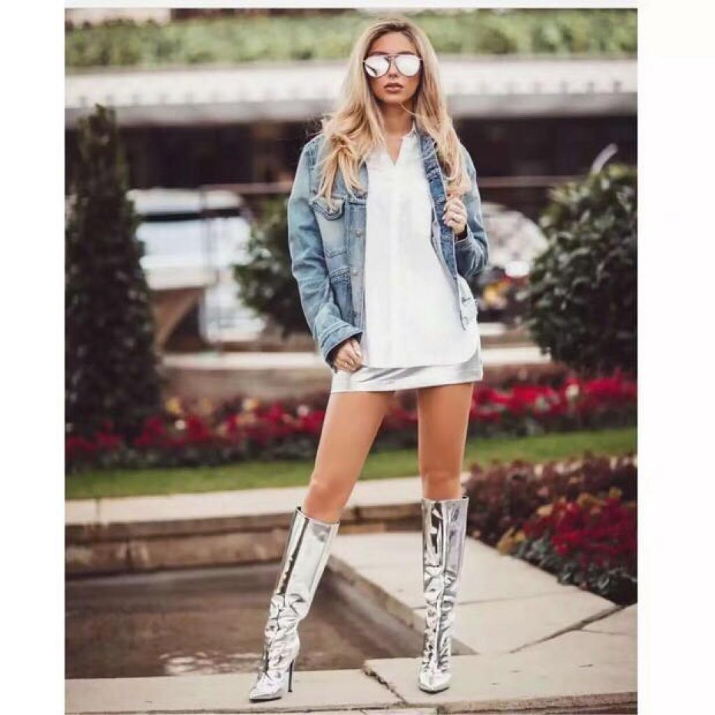 silver dress boots