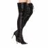 Agodor Women's Peep Toe Thigh High Lace up Satin Silk Boots High Heels Over The Knee Long Summer Boots