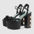 Agodor Women's High Heels Platform Summer Sandals Block Heel Ankle Strap Wedding Pumps