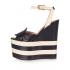 Agodor Women's Sheepskin Wedges Ankle Strap High Heels Platform Sandals Party Brand Design Shoes